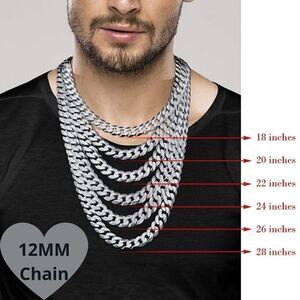 NEW 28” Men’s Solid 925 Sterling Silver Cuban Chain